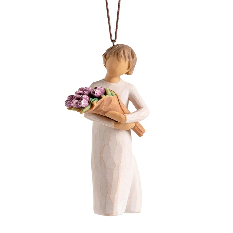 Willow Tree Surprise Tulip Bouquet Figurine Ornament, 4" H 1 Willow Tree Surprise Tulip Bouquet Figurine Ornament, 4" H