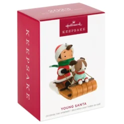 Hallmark Young Santa Ornament -Hallmark Shop Young Santa With Dog Keepsake Ornament 2199QXR8117 04